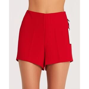 Rachel Zoe Womens Shorts Size 6 Red Pull On Stretchy Bohemian Glamour NEW